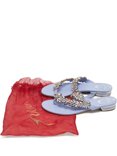 René Caovilla crystal-embellished leather sandals