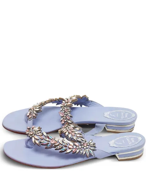 René Caovilla crystal-embellished leather sandals