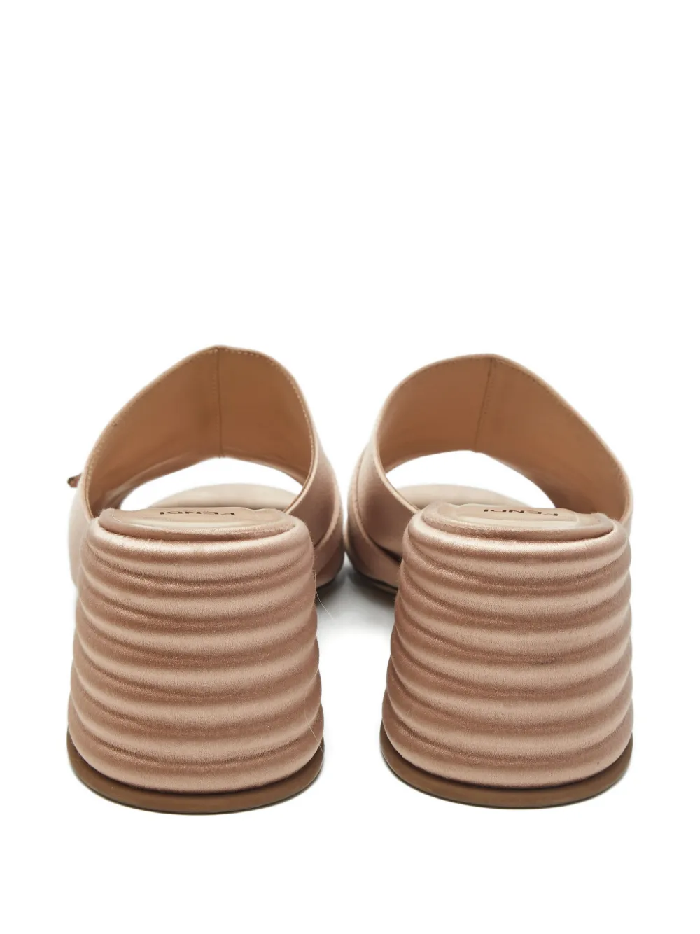 Fendi Pre-Owned block-heel logo-detail mules - Roze