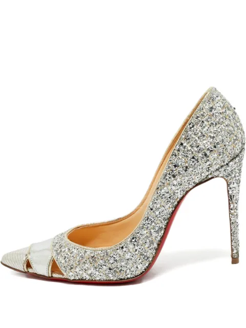 Christian Louboutin Pre-Owned glitter-embellished pointed-toe pumps