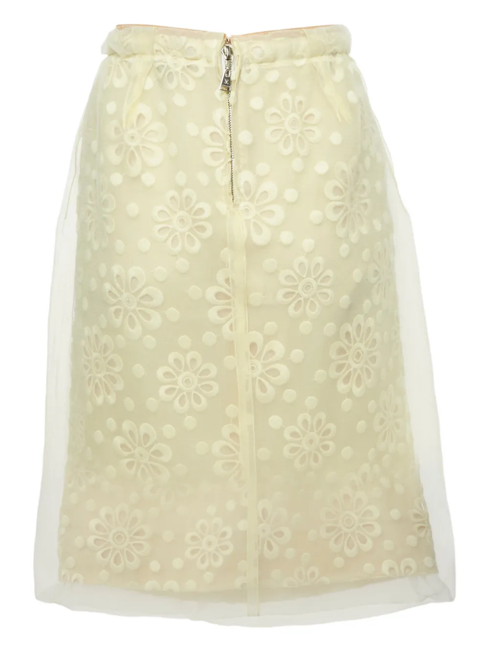 Louis Vuitton Pre-Owned organza floral embroidery mini skirt - Geel