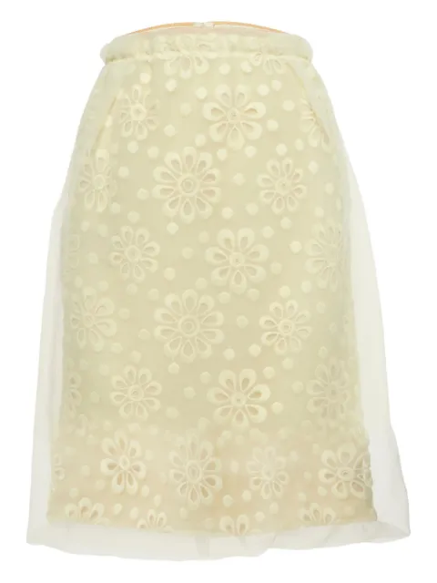 Louis Vuitton Pre-Owned organza floral embroidery mini skirt