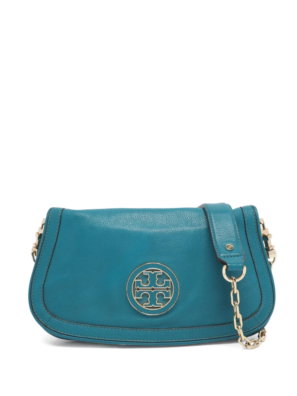 Pre-owned Tory Burch Amanda Logo Cross Body Bag In Blue