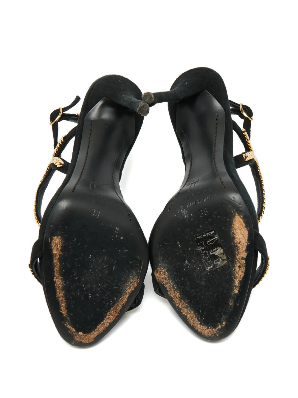 Giuseppe Zanotti Coline chain-embellishment heeled sandals - Zwart