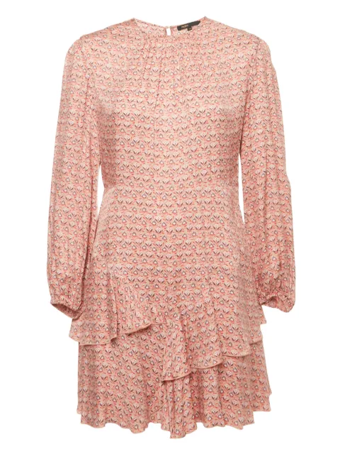 Maje floral ruffle mini dress