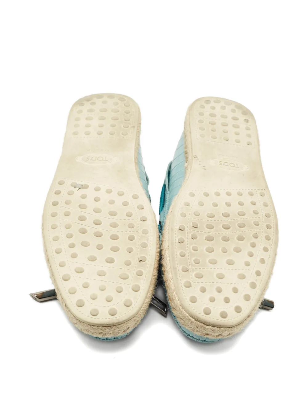 Tod's Vintage embossed ribbon loafer espadrille - Blauw