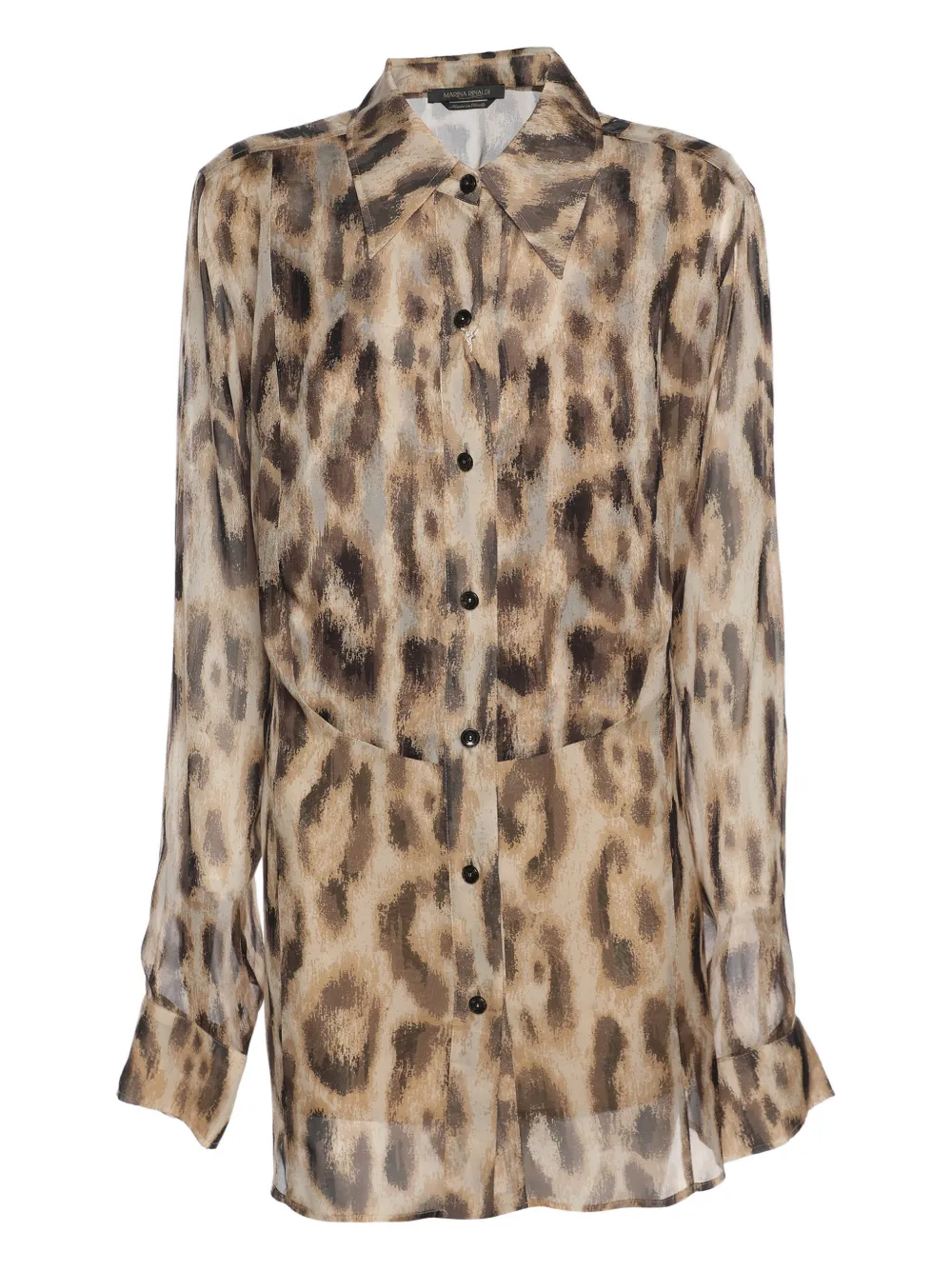 Pre-owned Marina Rinaldi Leopard-pattern Shirt In Neutral