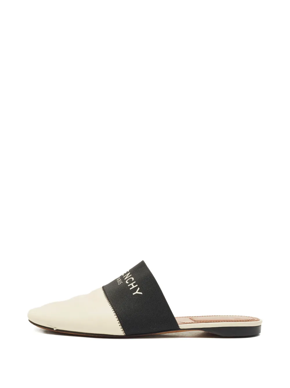 Pre-owned Givenchy Bedford Leather Mules In Neutral