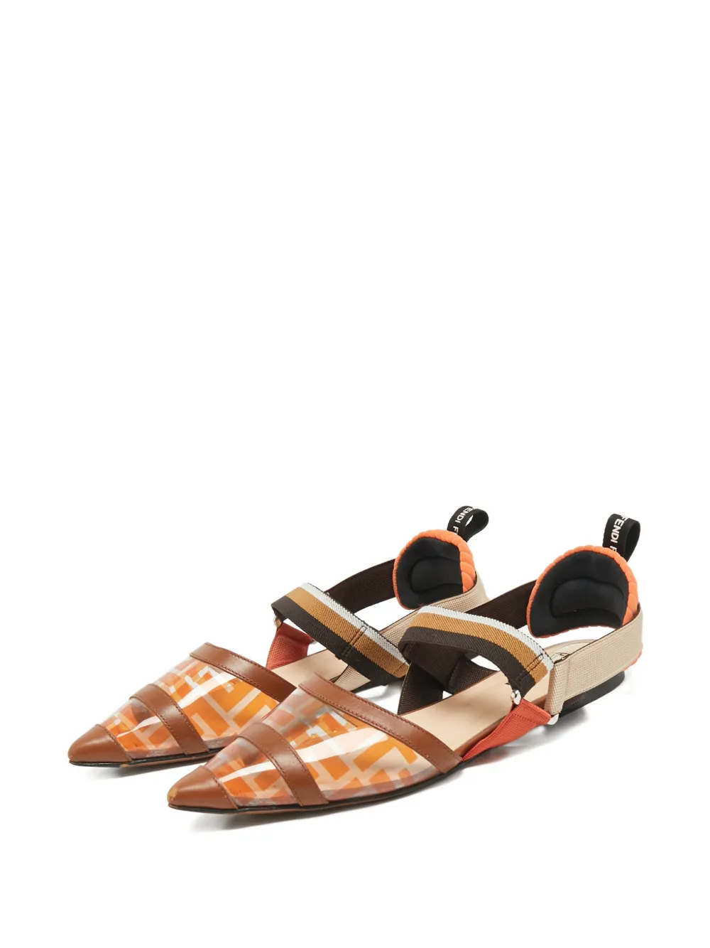 Fendi Pre-Owned Colibri leather ballet flat - Oranje