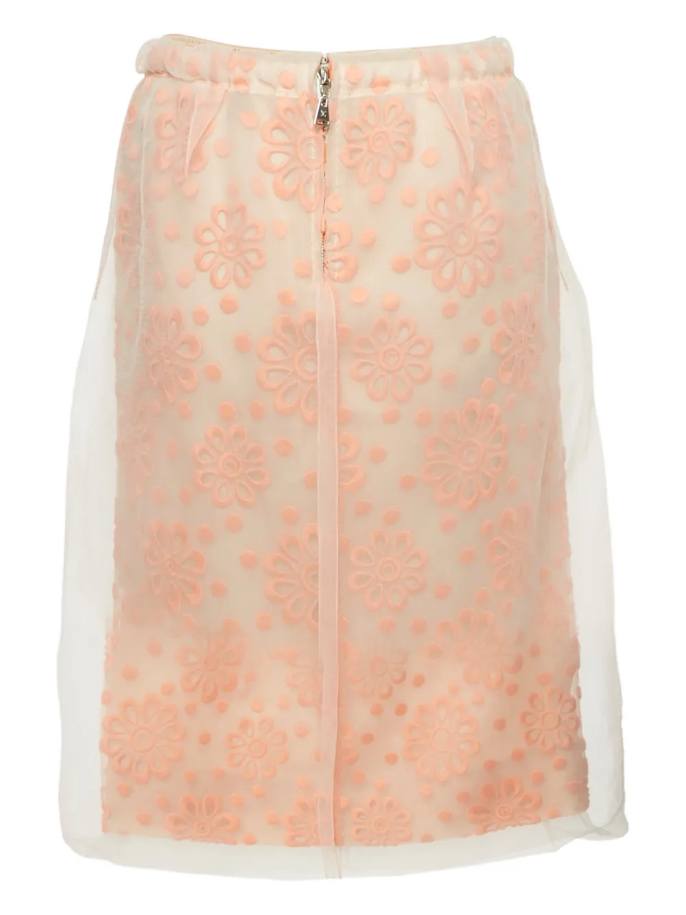 Louis Vuitton Pre-Owned Floral embroidered pencil skirt - Beige