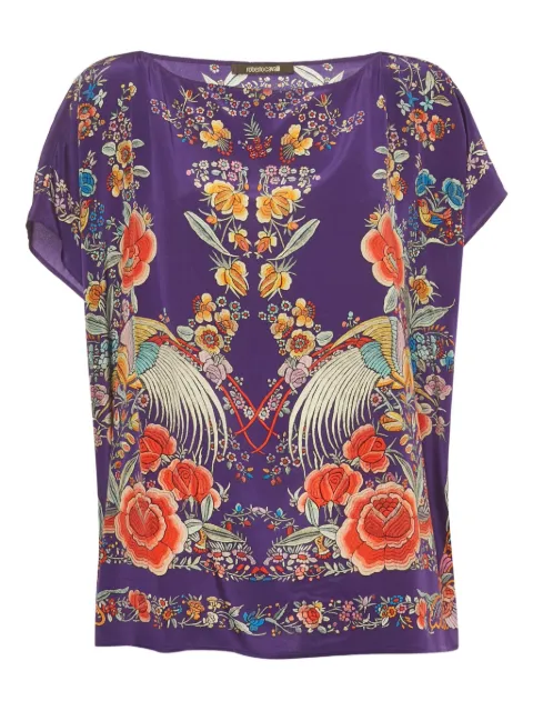 Roberto Cavalli floral-print silk top
