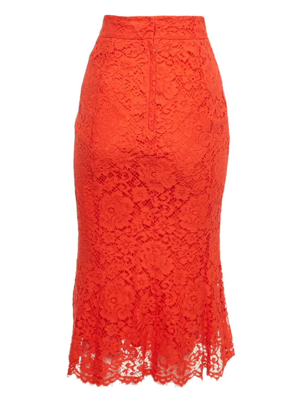 Dolce & Gabbana Pre-Owned floral-lace midi skirt - Rood