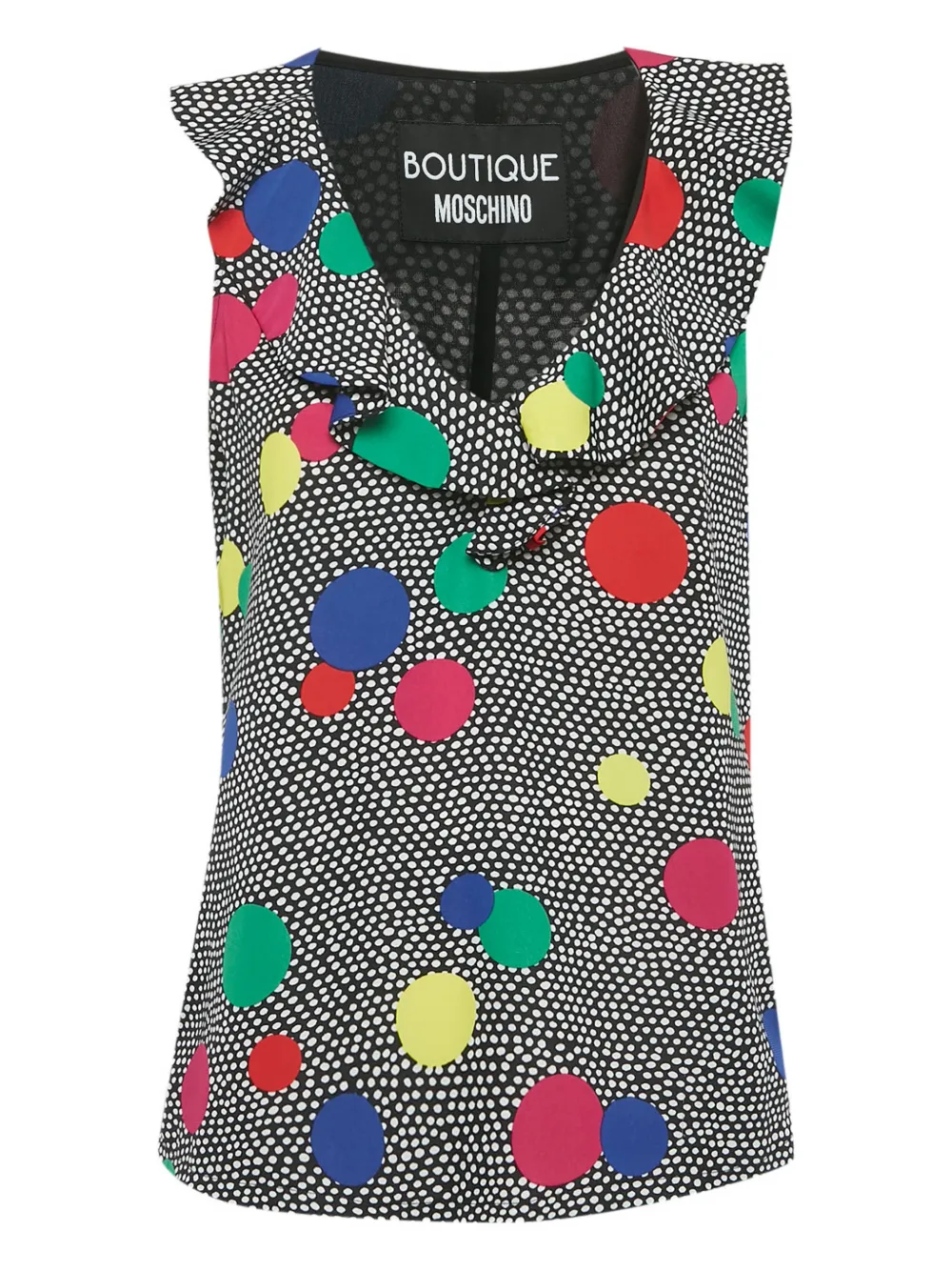Boutique Moschino polka-dot ruffle blouse - Nero