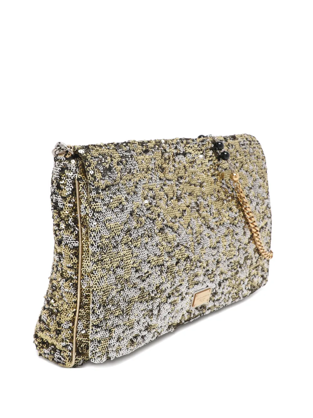 Dolce & Gabbana Pre-Owned Miss Charles sequinned flap shoulder bag - Oro