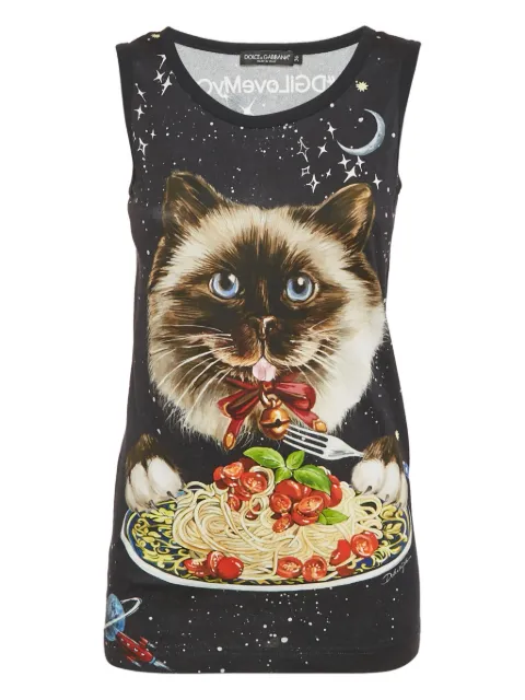Dolce & Gabbana Pre-Owned cat-print tank top