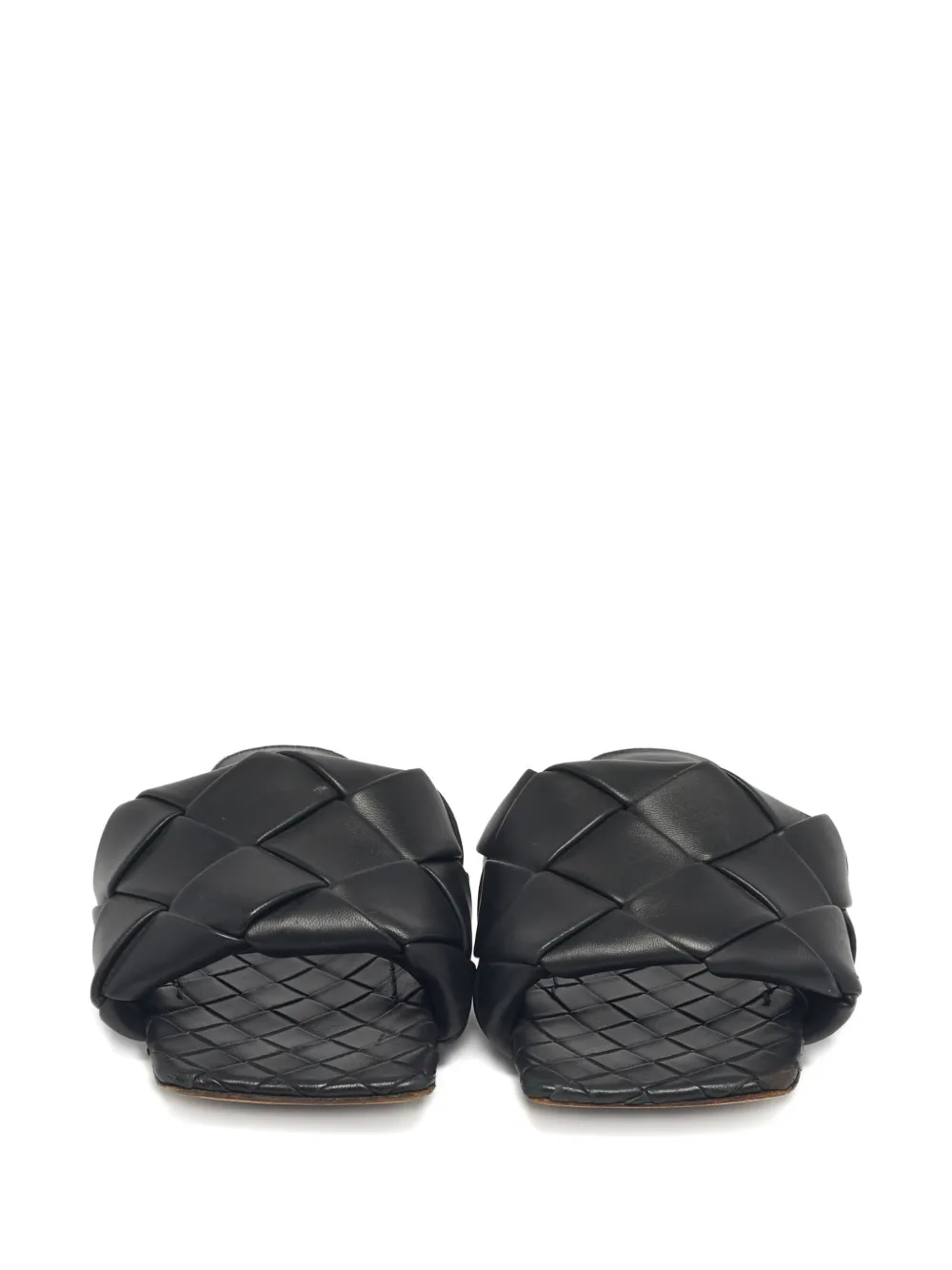 Bottega Veneta Pre-Owned Lido woven-leather flat sandals - Zwart
