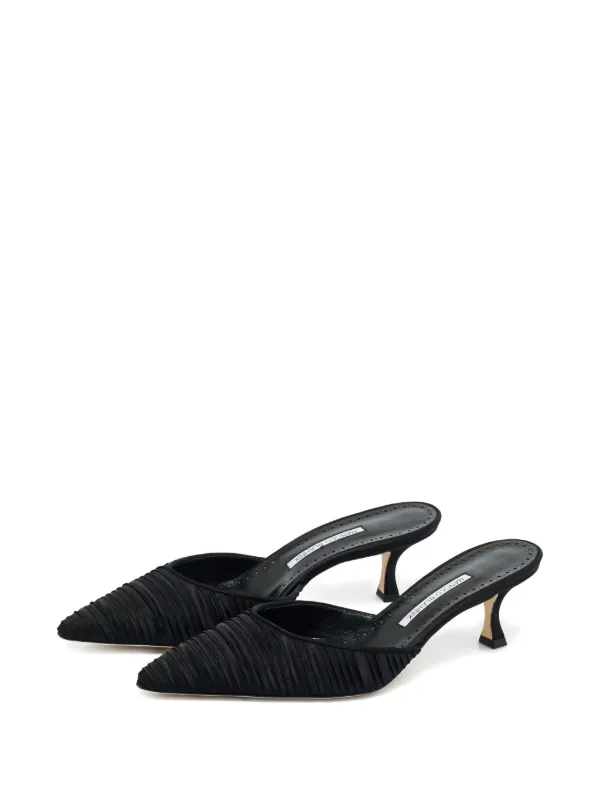 Manolo Blahnik 42 Carolynemu 11cm ミュール | ブラック | FARFETCH JP