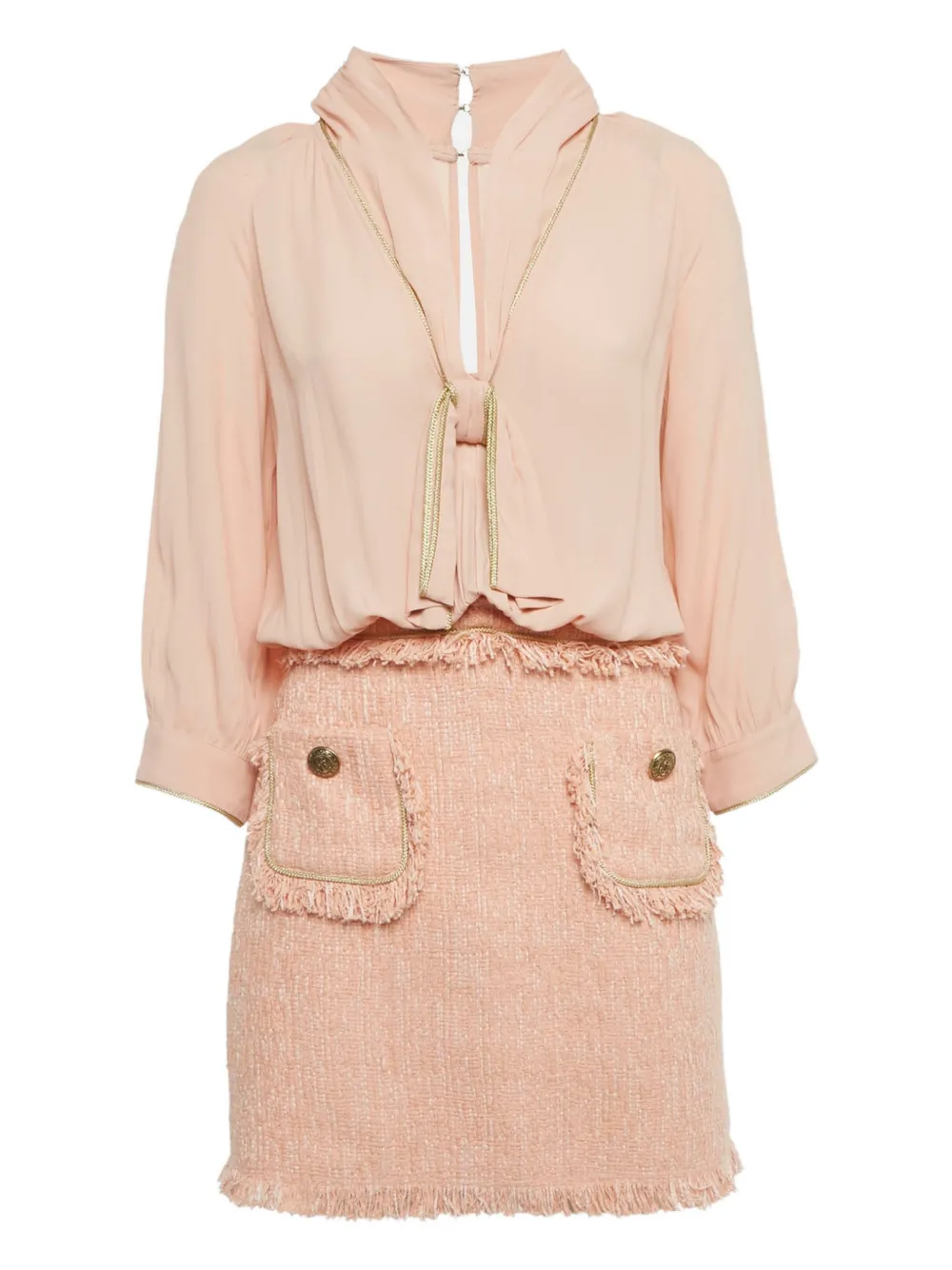 Elisabetta Franchi Abito midi in tweed - Rosa
