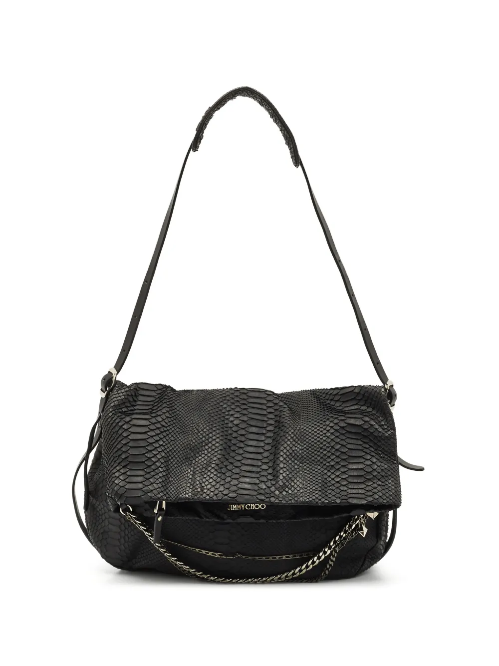 Jimmy Choo Pre-Owned python leather shoulder bag - Nero
