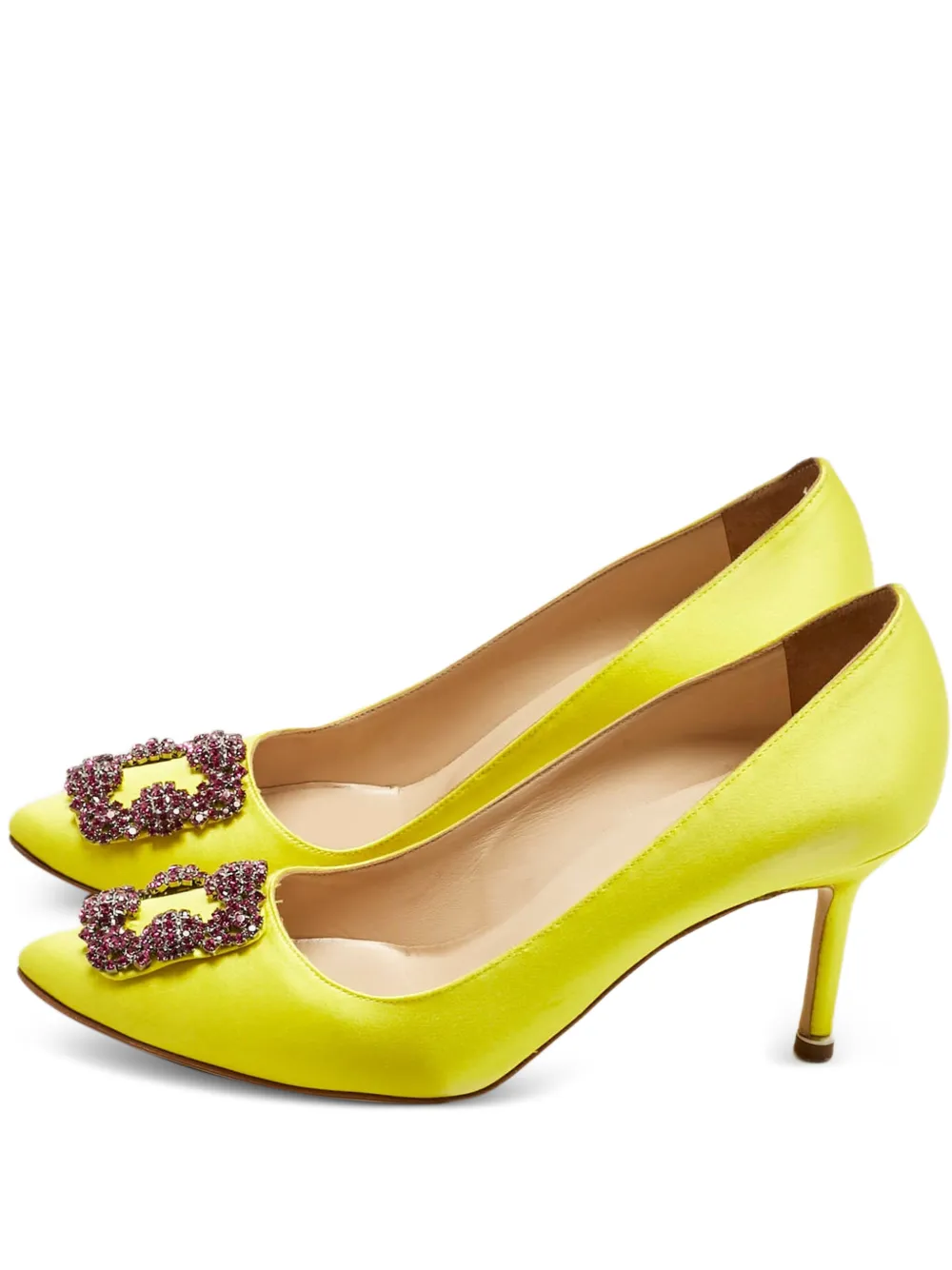 Manolo Blahnik Hangisi crystal-embellishment pumps - Giallo