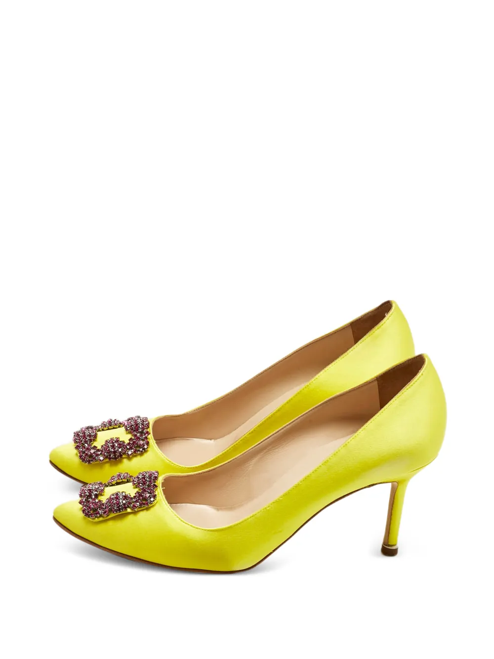 Manolo Blahnik Hangisi crystal-embellishment pumps - Gelb