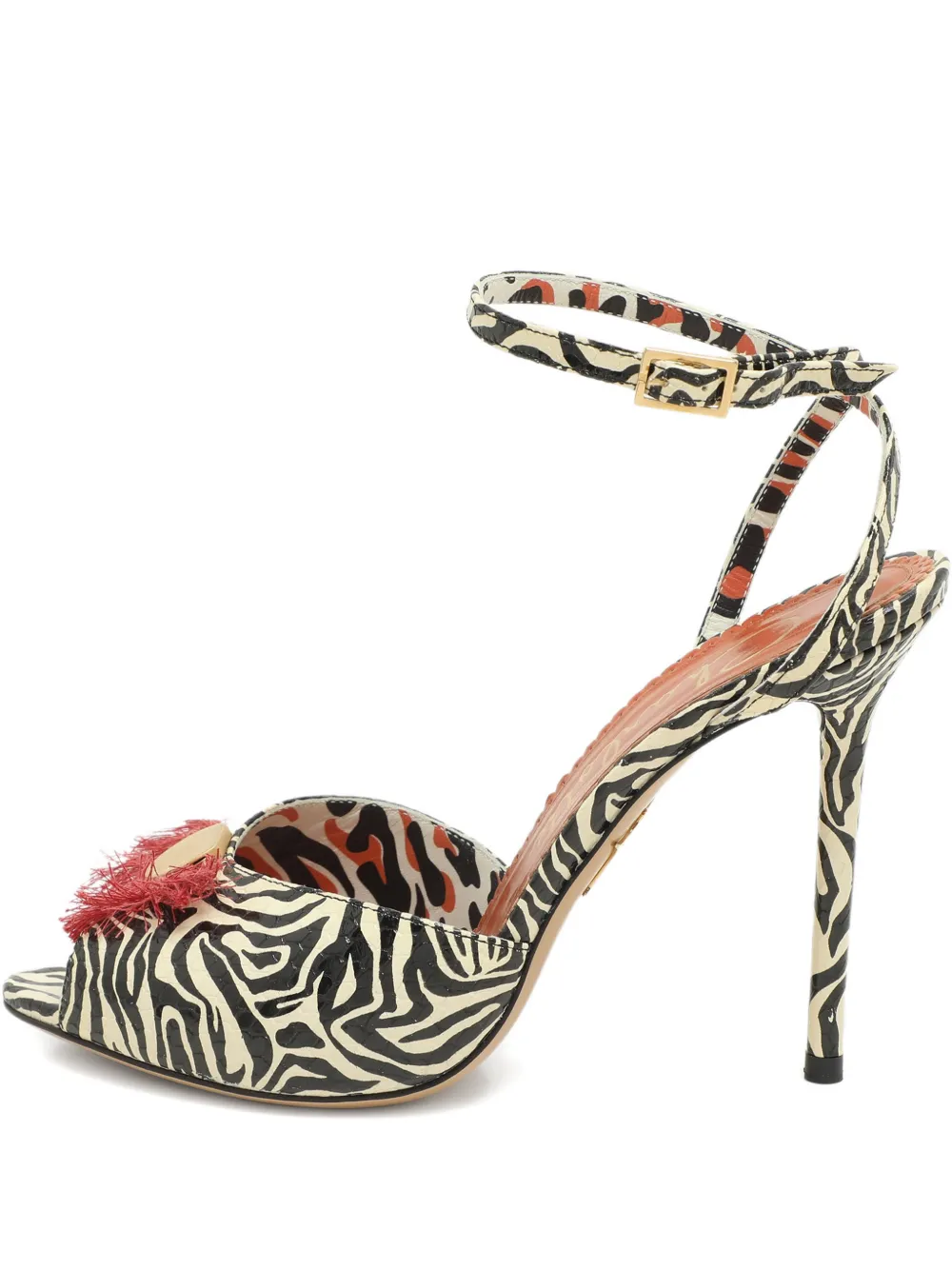 Charlotte Olympia Sandali Izzy Gone Wild con effetto pitone - Bianco