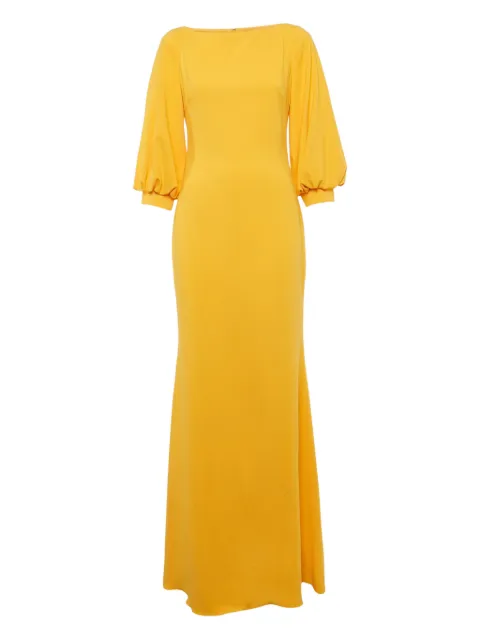 Badgley Mischka yellow maxi dress