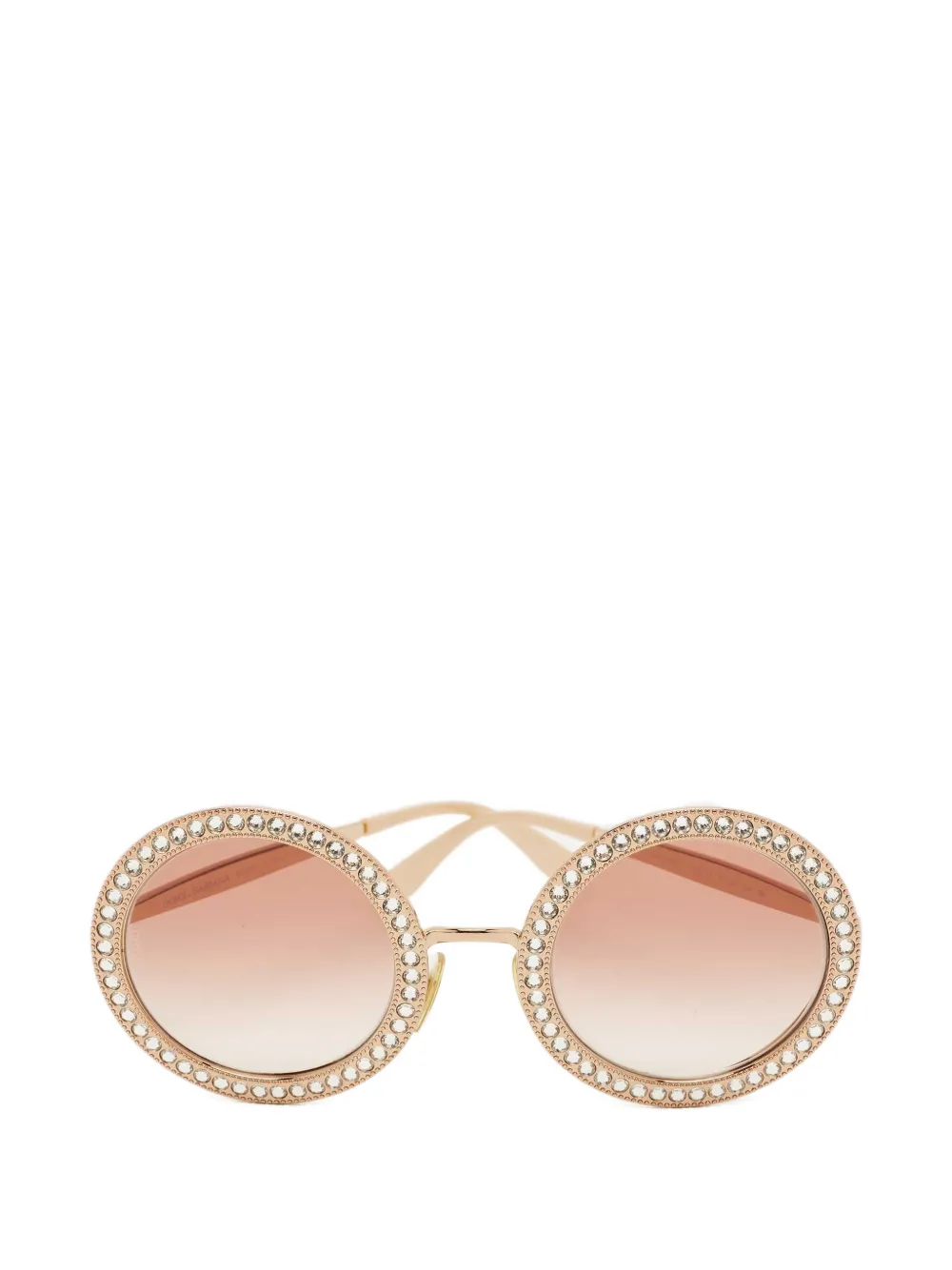 Dolce & Gabbana Pre-Owned crystal-embellished round sunglasses - Rosa