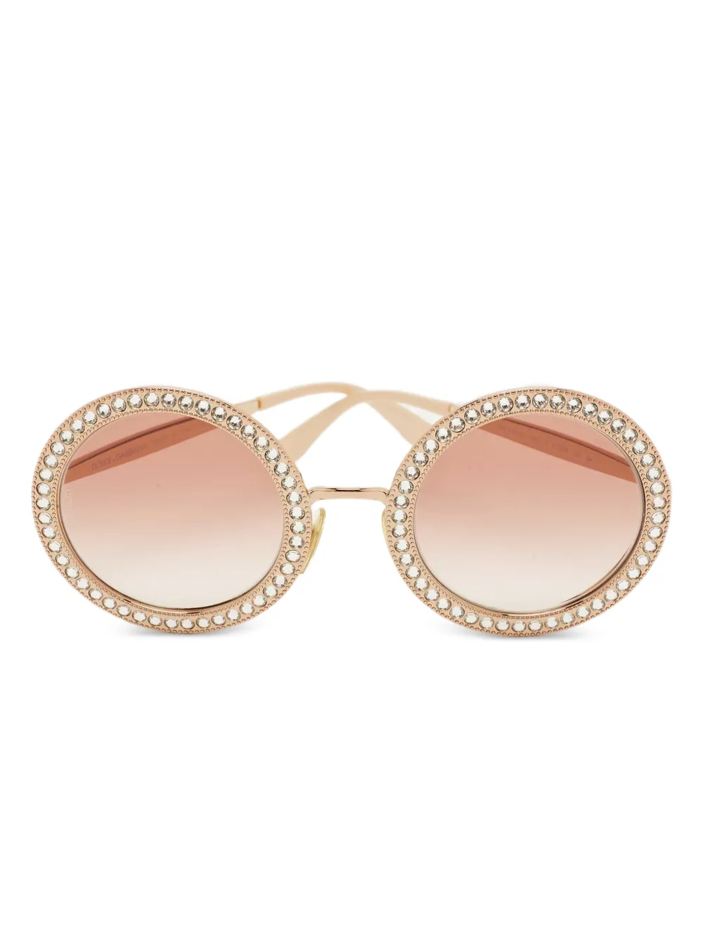 Dolce & Gabbana Pre-Owned crystal-embellished round sunglasses - Rosa