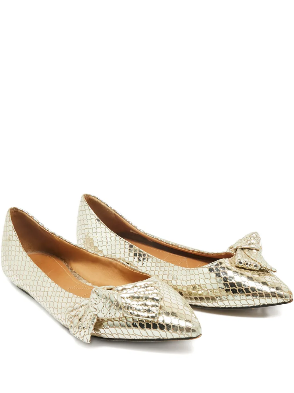 ISABEL MARANT python-embossed ballet flats | Gold | Image 1