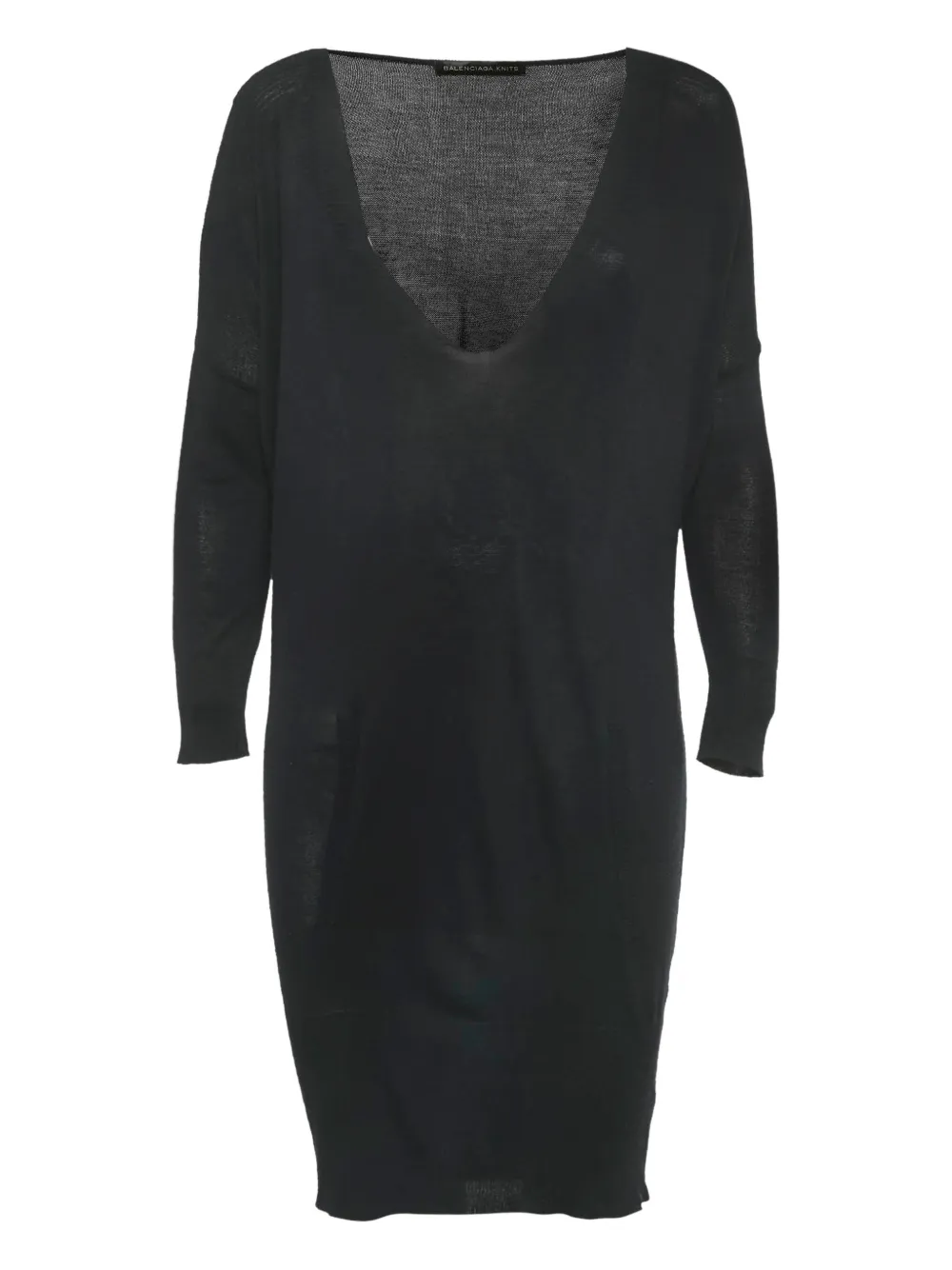 Balenciaga Pre-Owned V-neck knitted dress - Schwarz