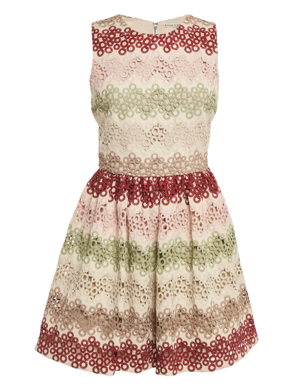 alice + olivia Joyce lace striped dress - Toni neutri