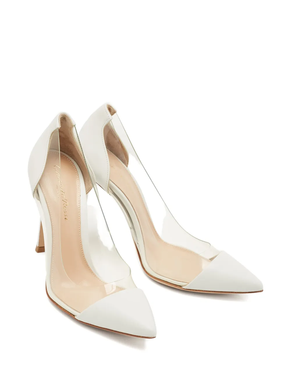 Gianvito Rossi Plexi leather pumps - Beige