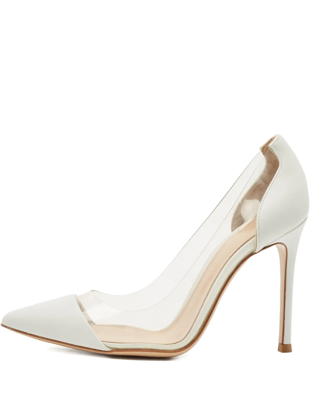 Pre-owned Gianvito Rossi Plexi Leather Pumps In Neutral