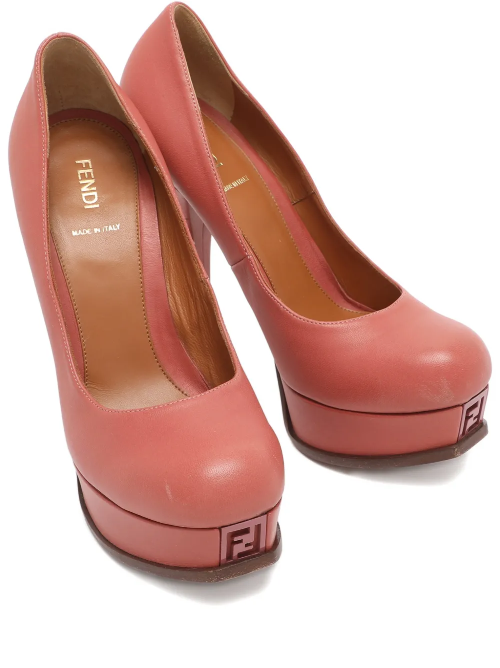 Fendi Pre-Owned Fendista platform logo pumps - Pink
