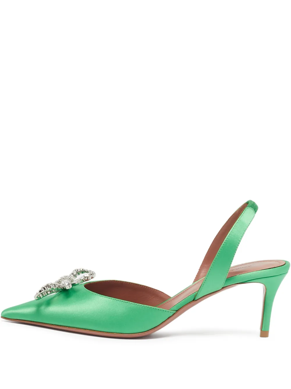 Amina Muaddi Rosie slingback bow pumps - Verde