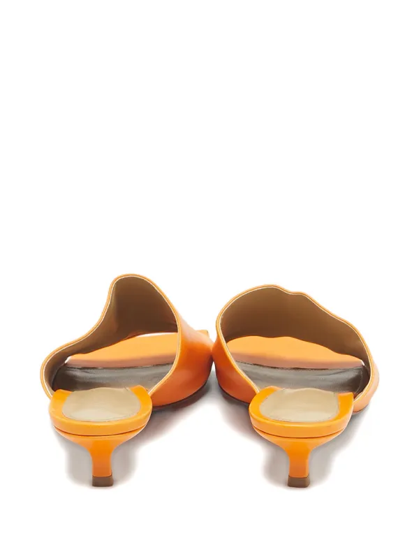 Bottega Veneta Pre-Owned square-toe Mules | Orange | FARFETCH SG