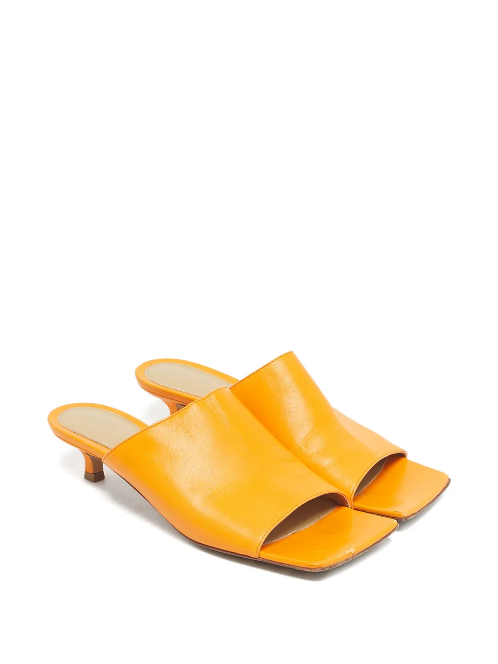 Bottega Veneta Pre-Owned square-toe mules - Oranje