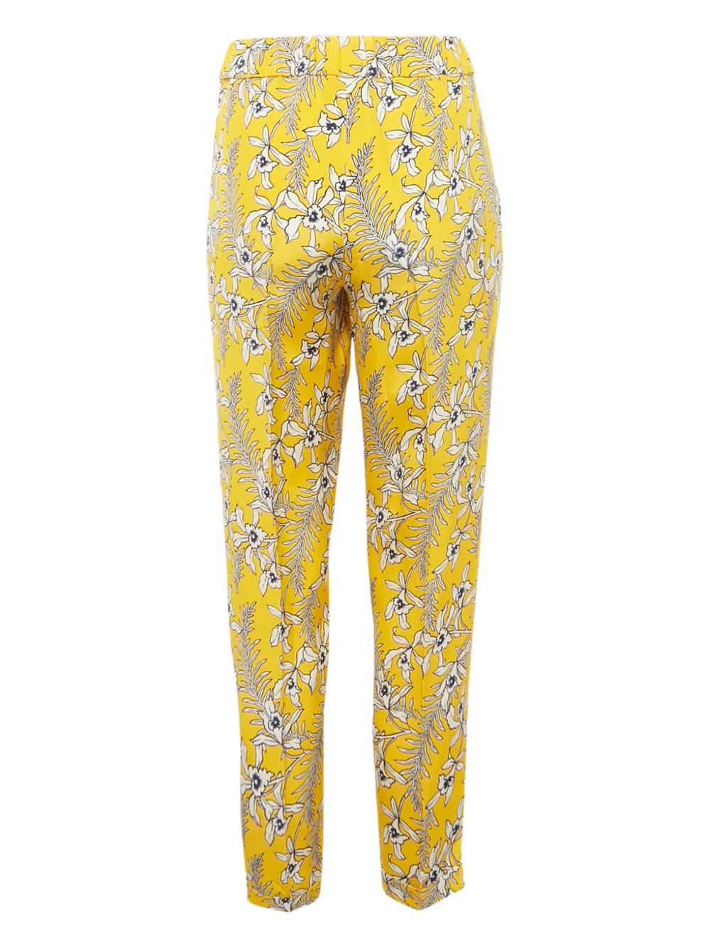 Oscar de la Renta Pre-Owned floral-print trousers - Geel