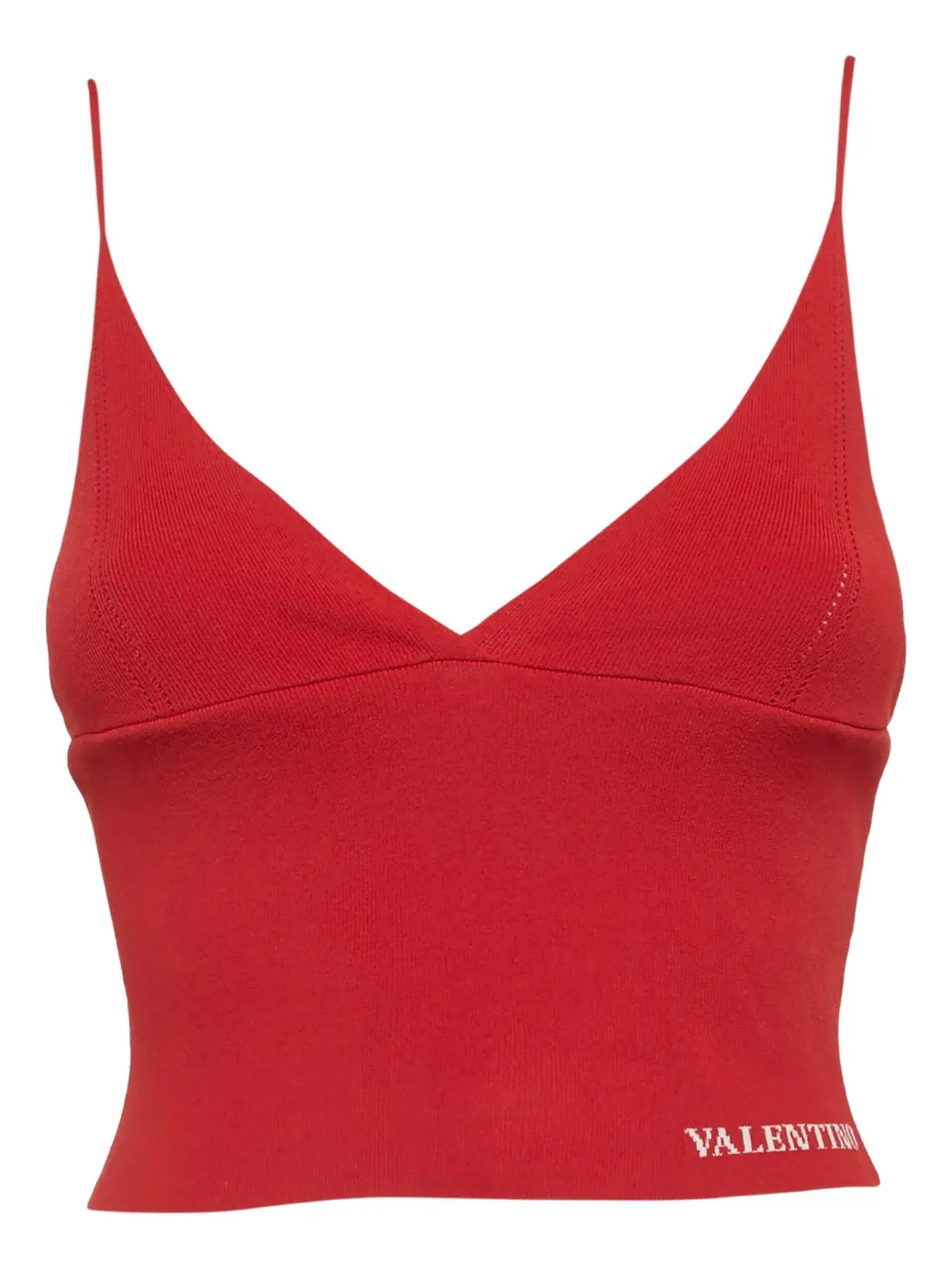 Valentino Pre-Owned knit logo-lettering top - Rosso