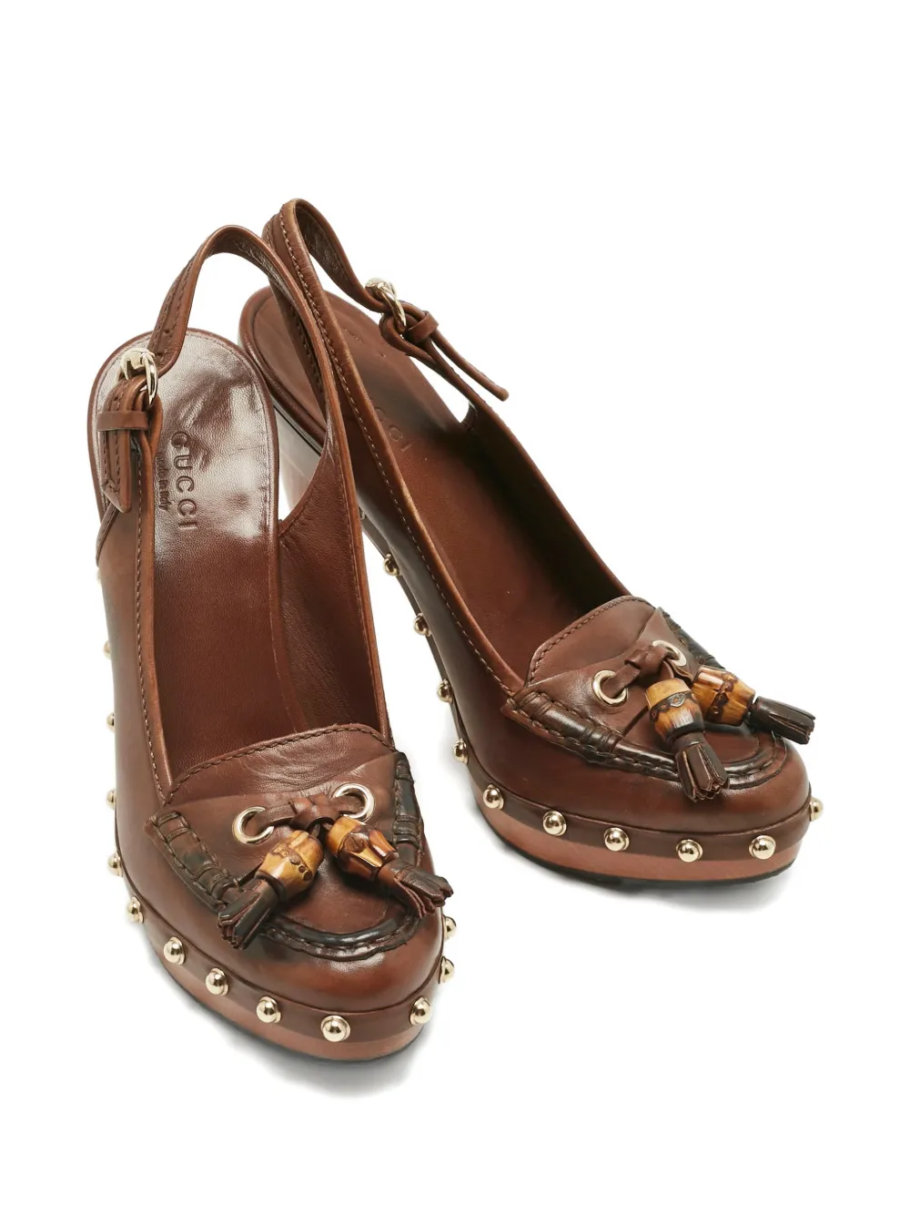 Gucci Pre-Owned leather slingback pumps - Bruin