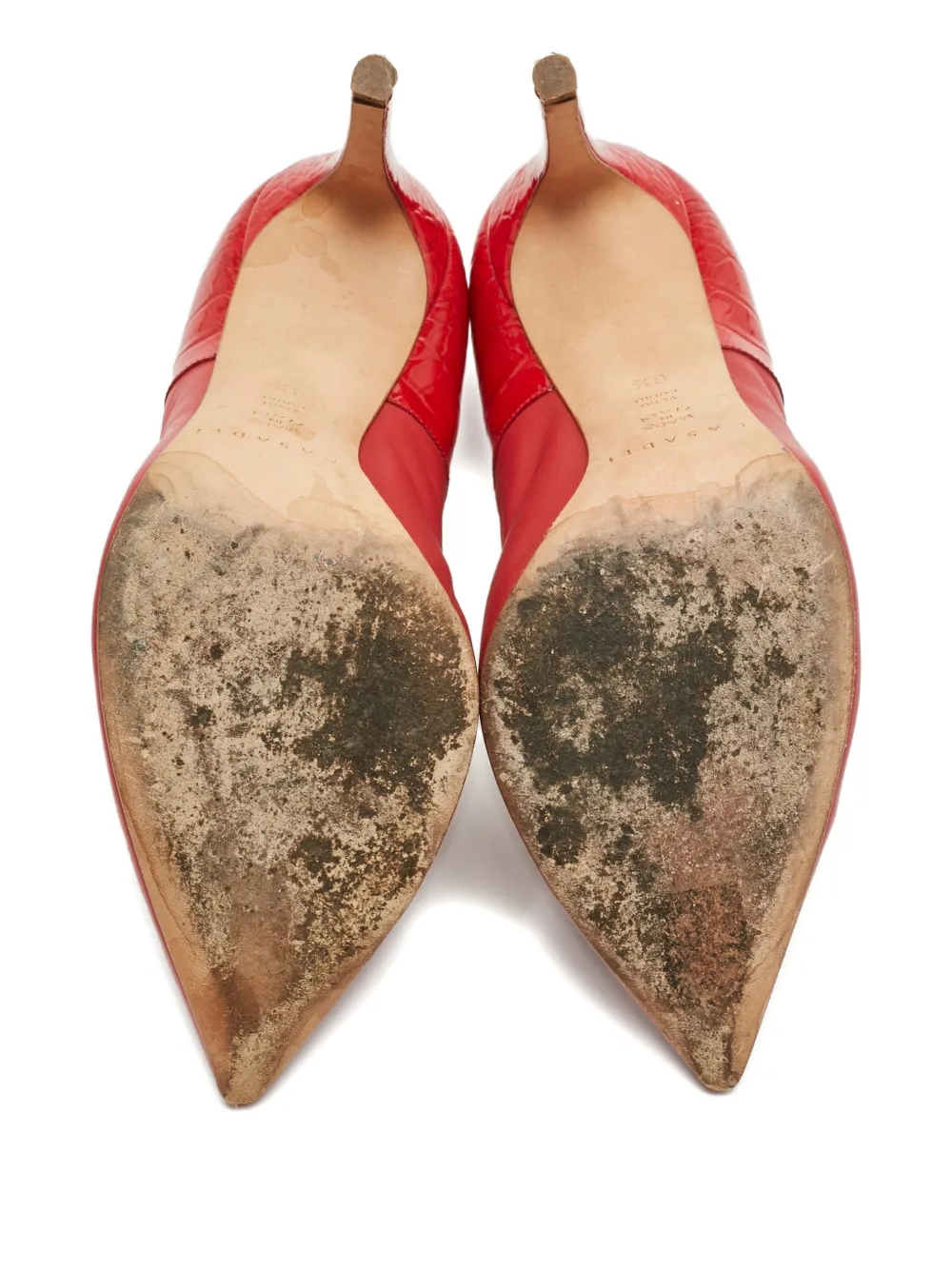 Casadei Vintage crocodile-embossed leather pumps - Rood