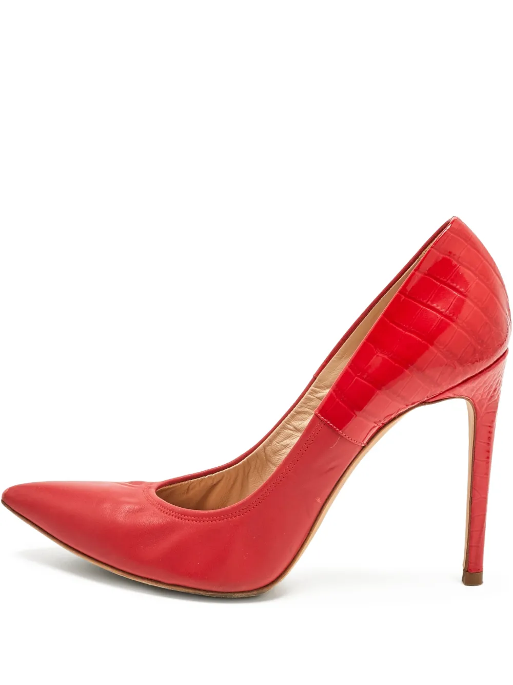 Casadei Vintage crocodile-embossed leather pumps - Rot