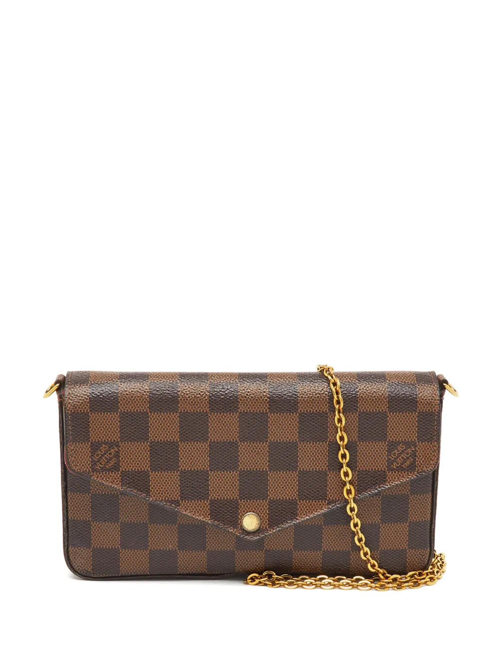 Louis Vuitton Pre-Owned Pochette in tela Damier Ébène con catena - Marrone