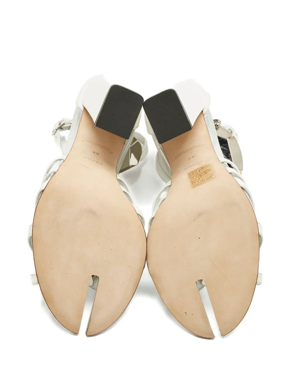 Burberry Pre-Owned split-toe ankle-strap heeled sandals - Wit