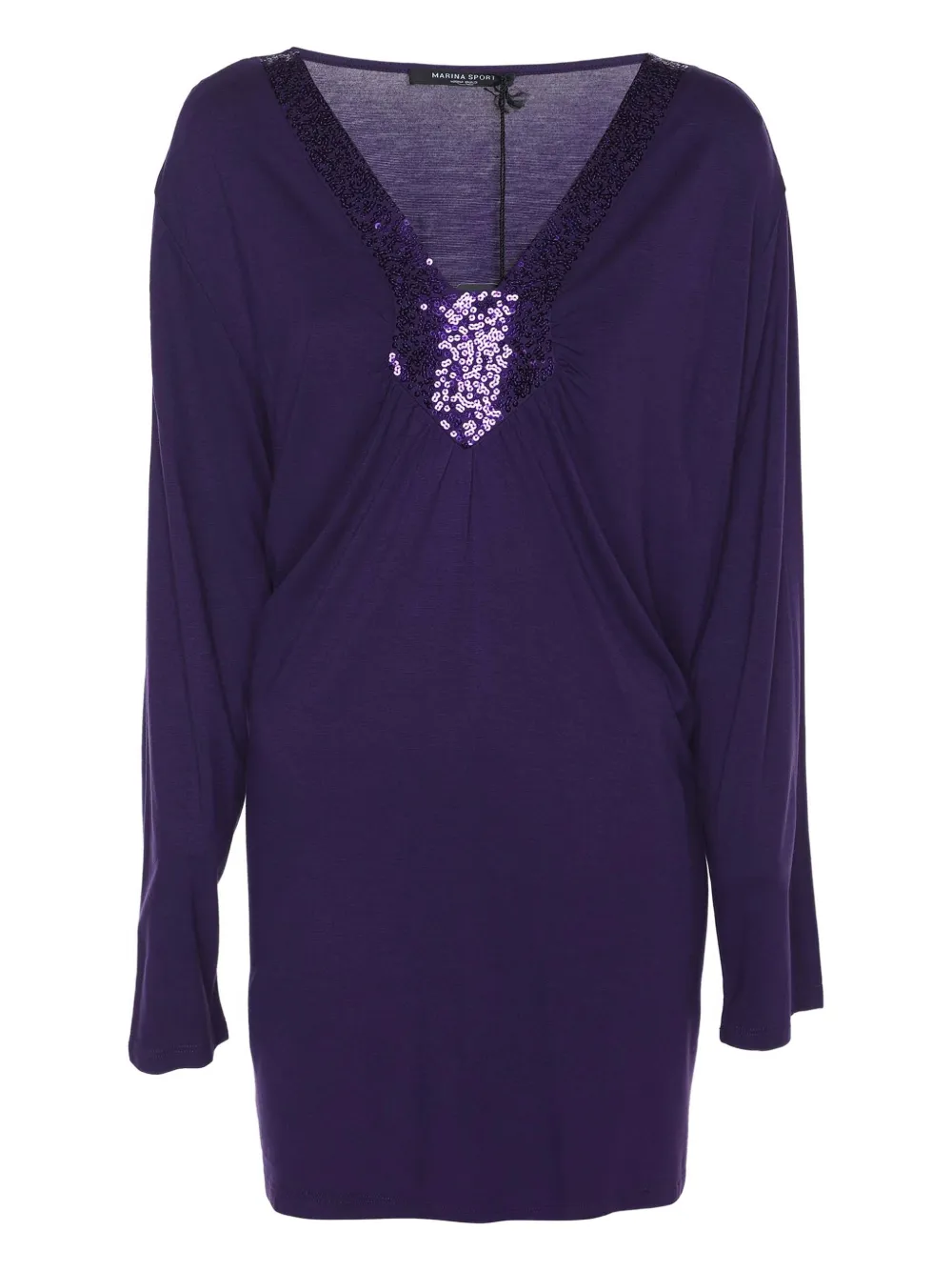 Marina Rinaldi sequins-detailed V-neck top - Viola