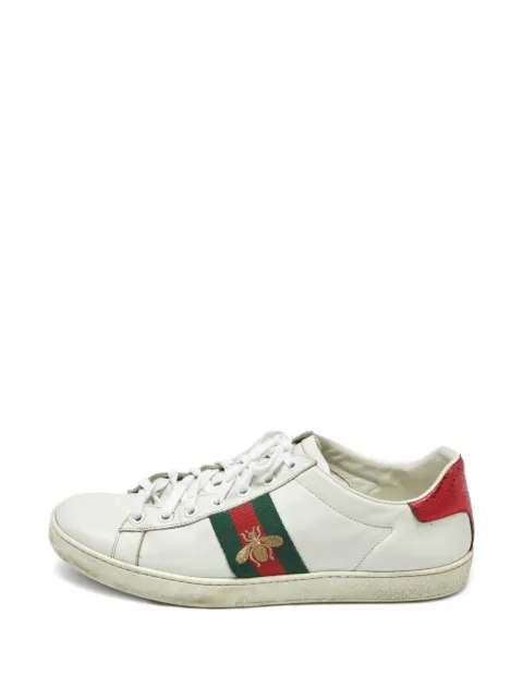 Gucci Pre-Owned Ace Bee leather trainers