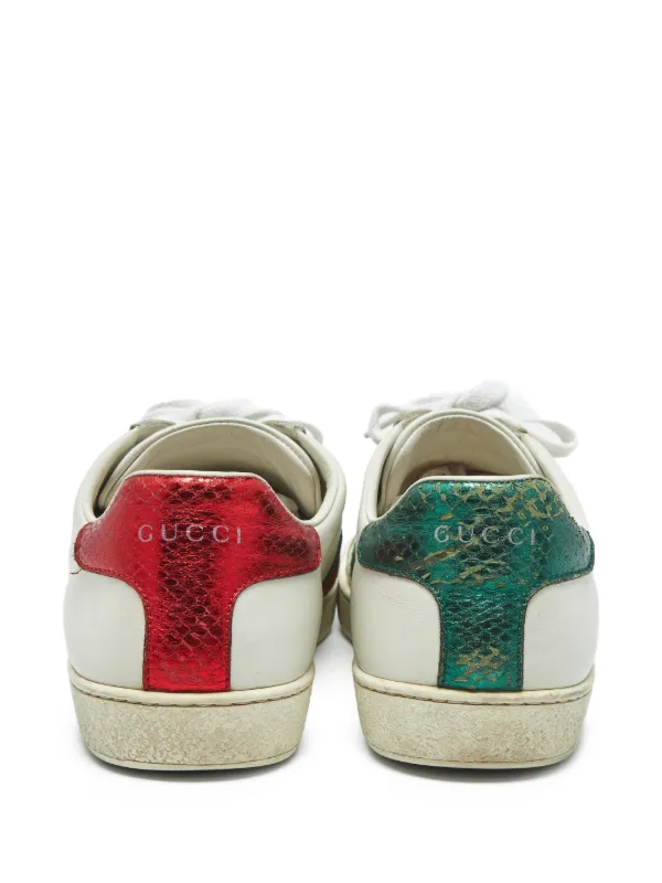 Gucci Pre-Owned エース ビー レザースニーカー | ホワイト | FARFETCH JP