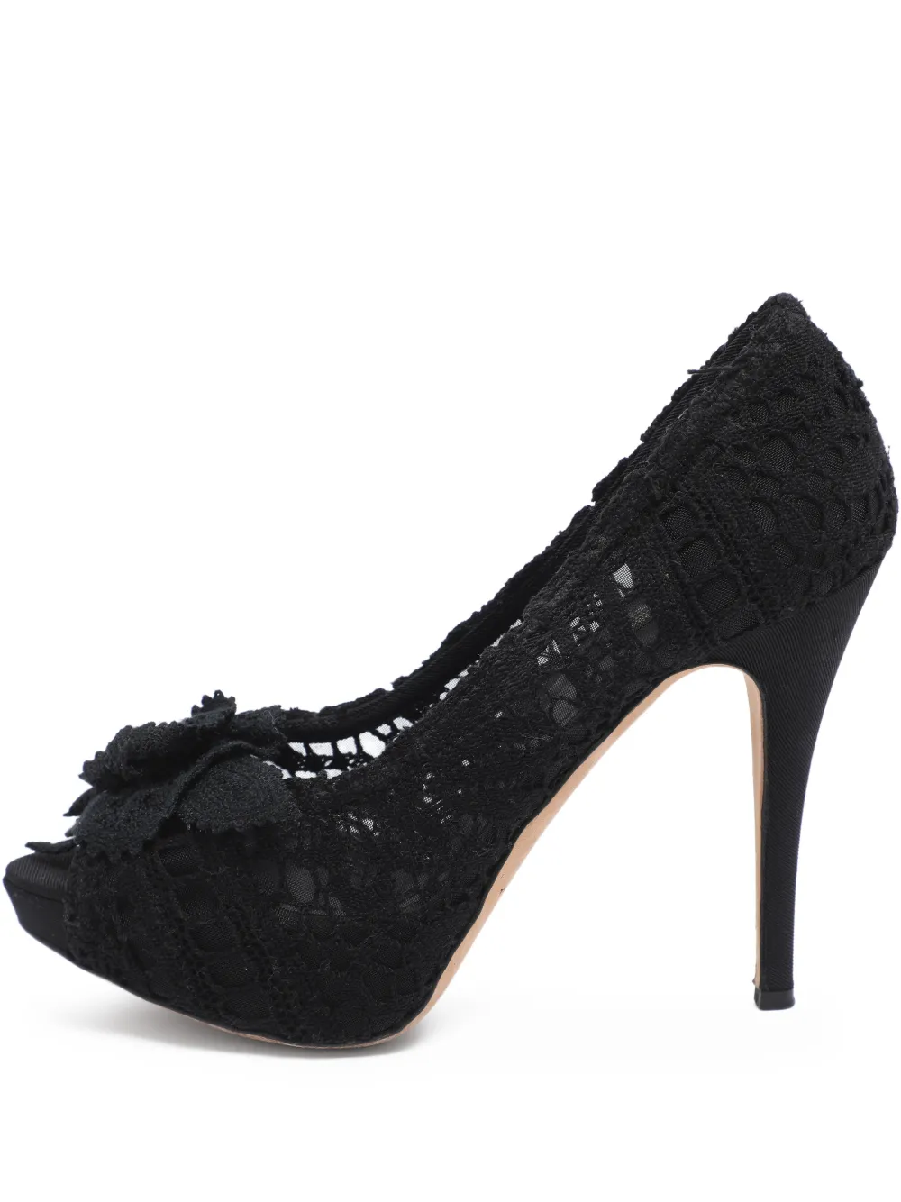 Dolce & Gabbana Pre-Owned flower lace sandals - Nero