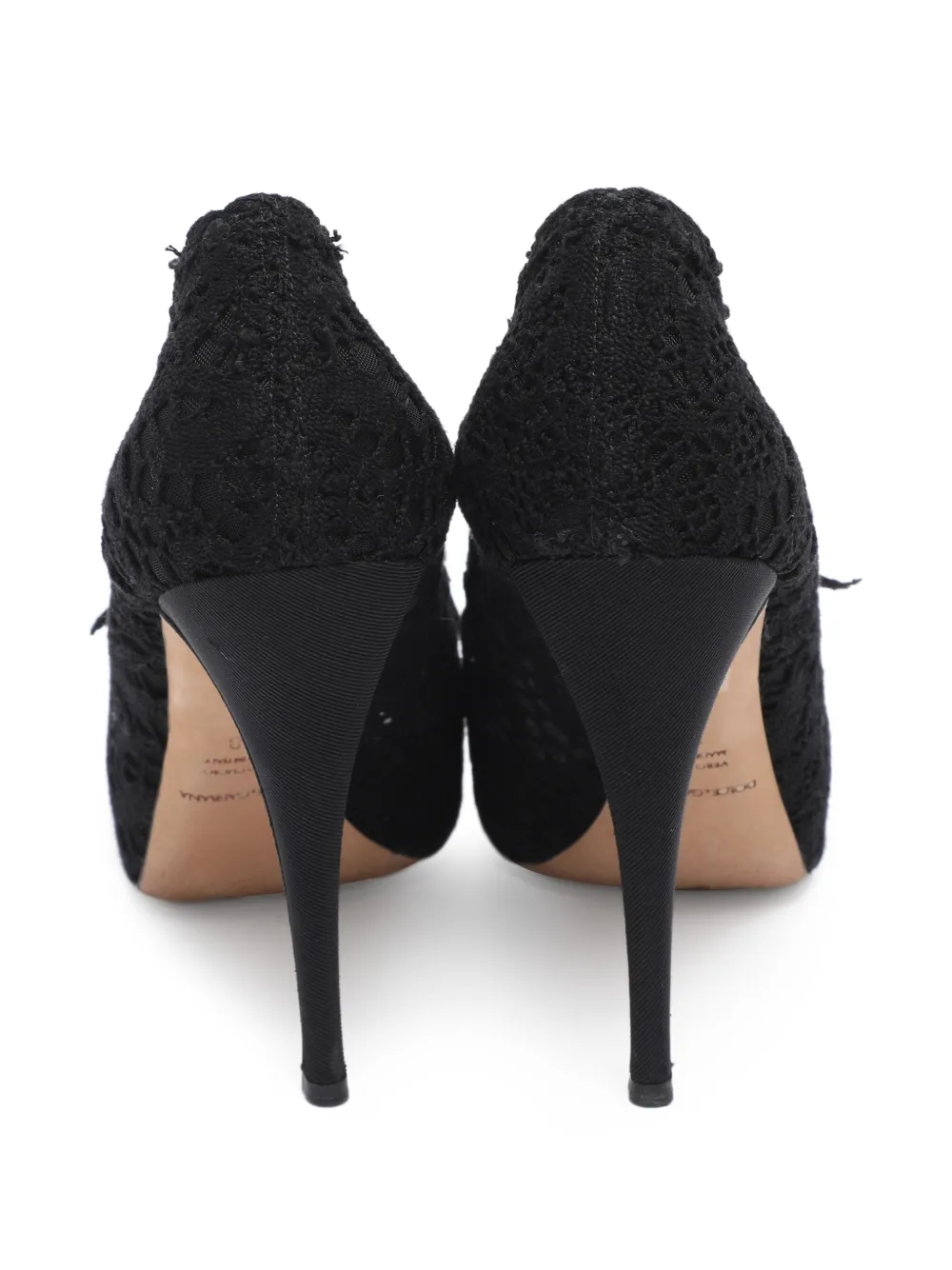 Dolce & Gabbana Pre-Owned flower lace sandals - Zwart